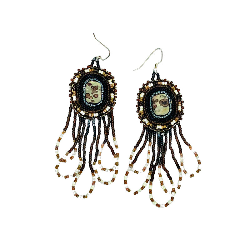 Beaded Earrings-Jasper