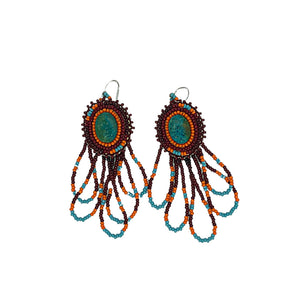 Beaded Earrings-Turquoise