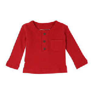 Organic Thermal L/Sleeve Shirt- Ruby