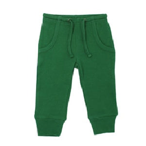 Organic Thermal Kids' Jogger Pants- Emerald